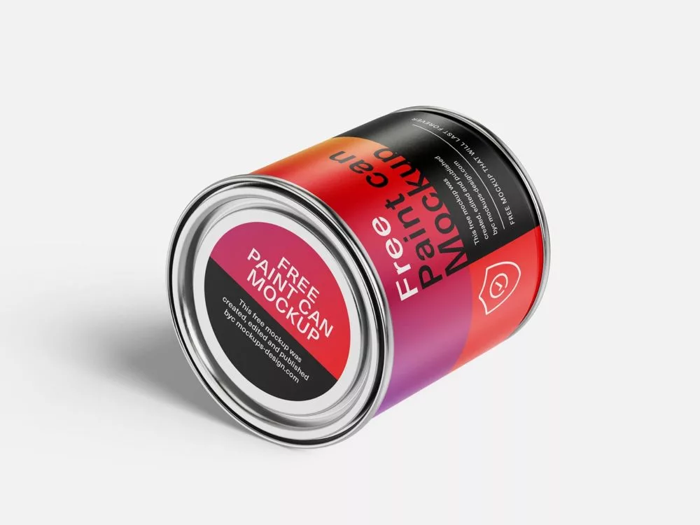 Free paint can mockup