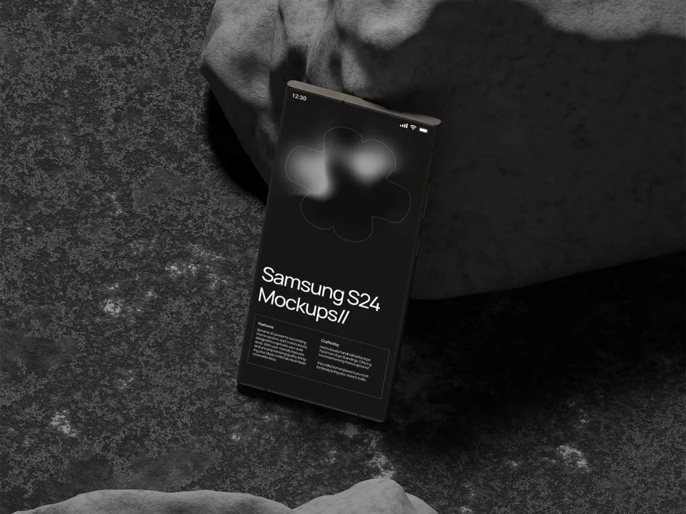 Free Samsung S24 smartphone app mockup