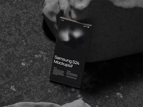 Free Samsung S24 Smartphone App Mockup | Light & Dark Versions