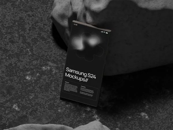 Samsung S24 Smartphone App Mockup | Light & Dark Versions