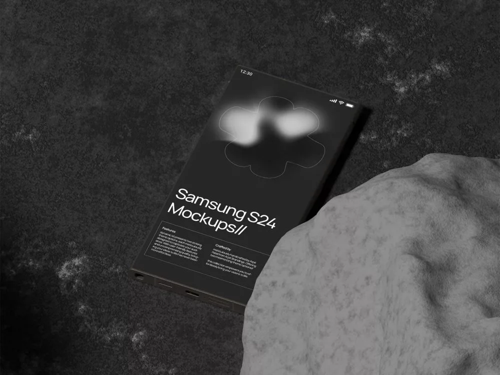 Free Samsung S24 smartphone app mockup