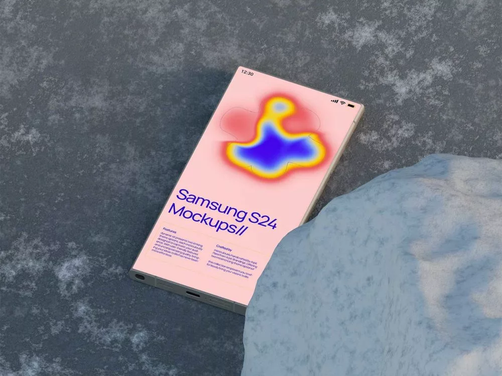 Free Samsung S24 smartphone app mockup