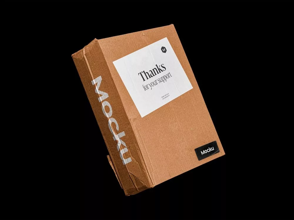 Free worn-out mailer box mockup (3 scenes)