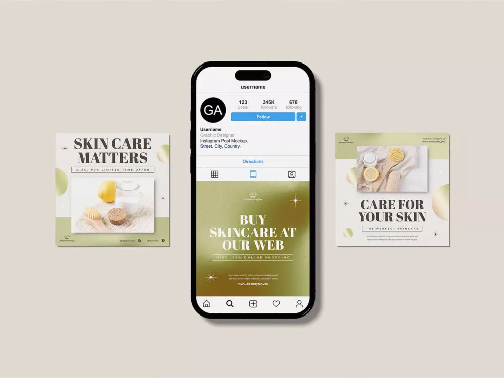 Instagram post mockup free PSD