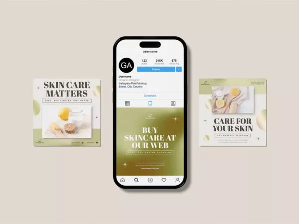 Instagram post mockup free PSD