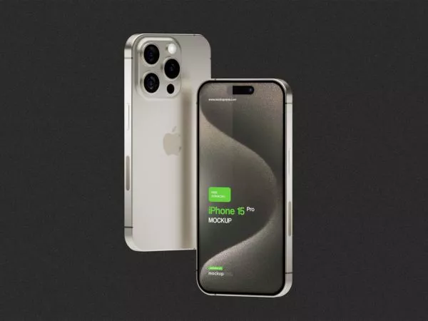 iPhone 15 Pro free mockup set