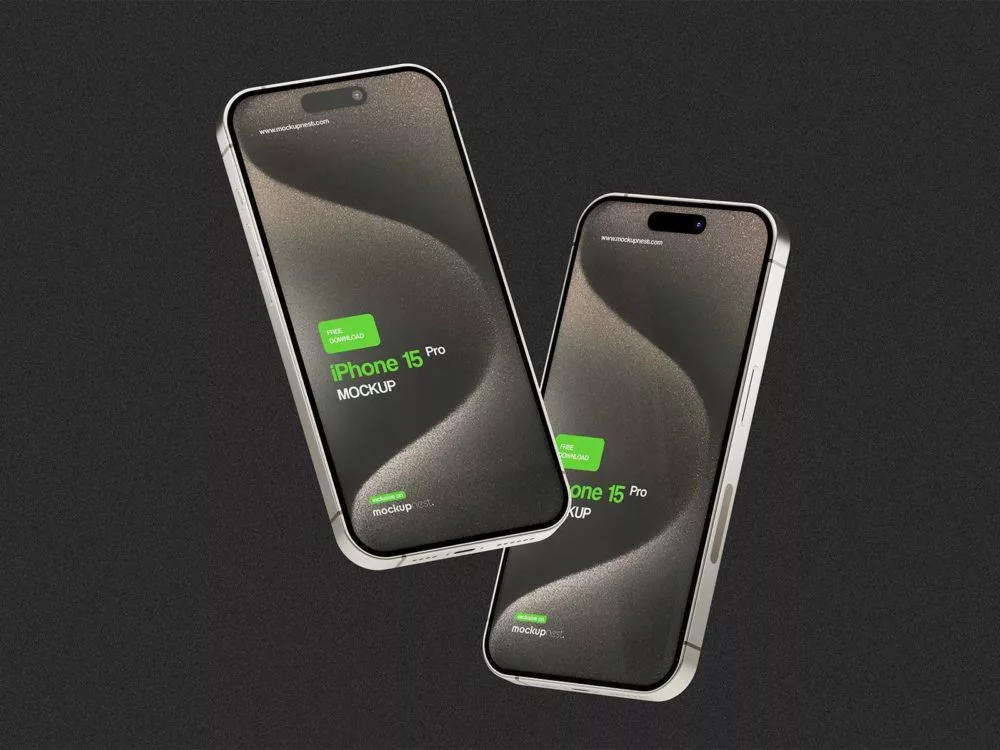 iPhone 15 Pro free mockup set