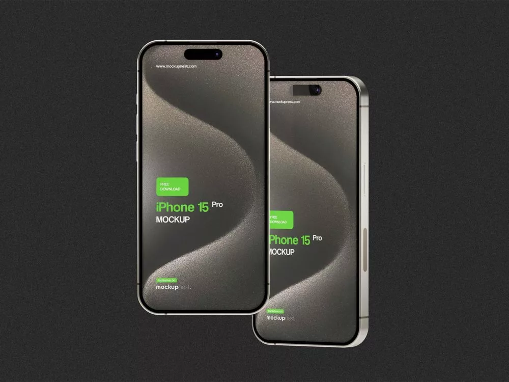 iPhone 15 Pro free mockup set
