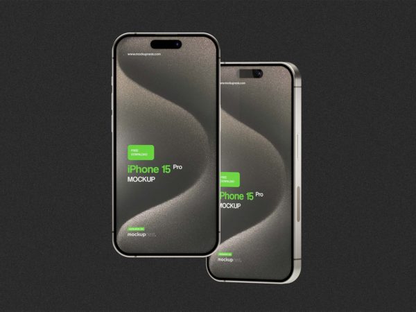 Free iPhone 15 Pro Mockup Set