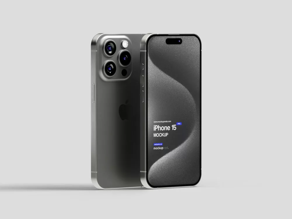 iPhone 15 Pro free UI mockup set