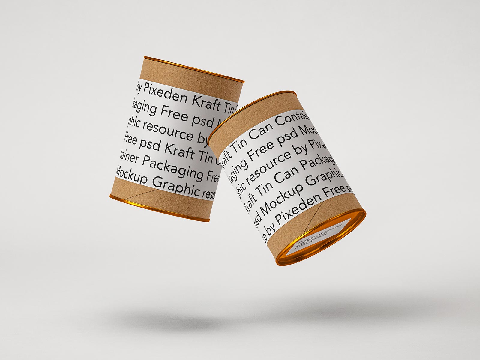 Kraft container tin can mockup