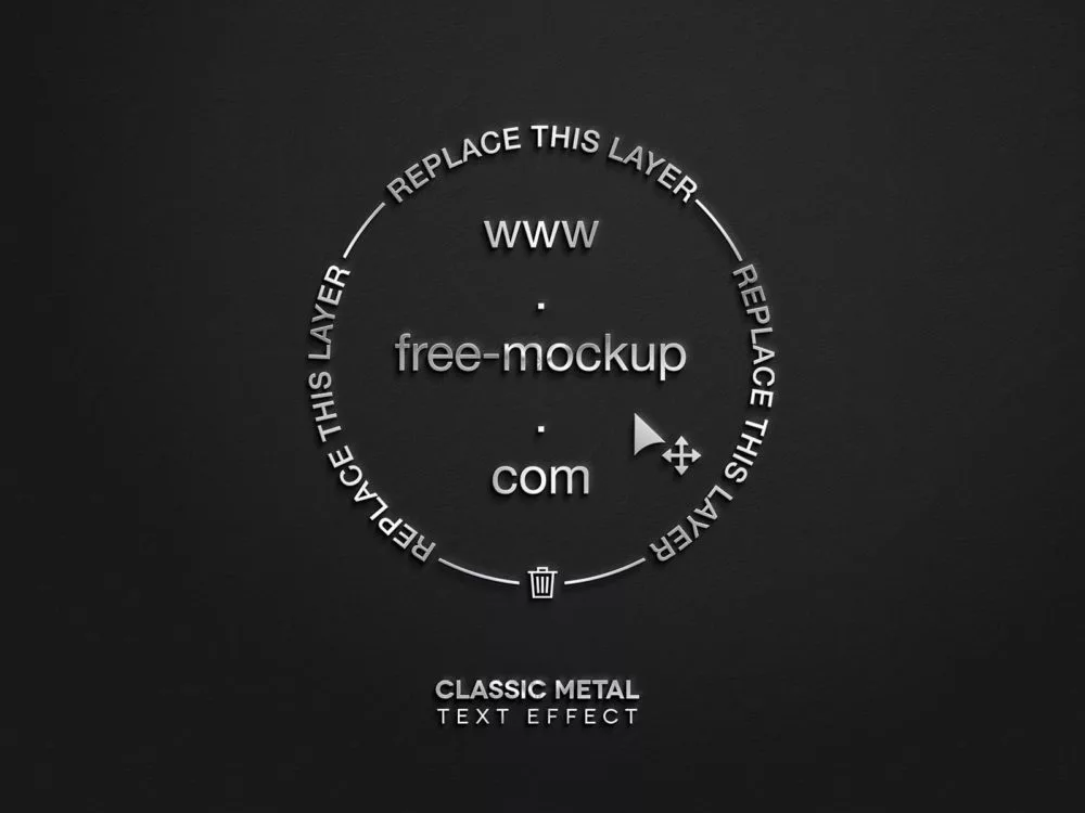 Metal logo mockup free text effect