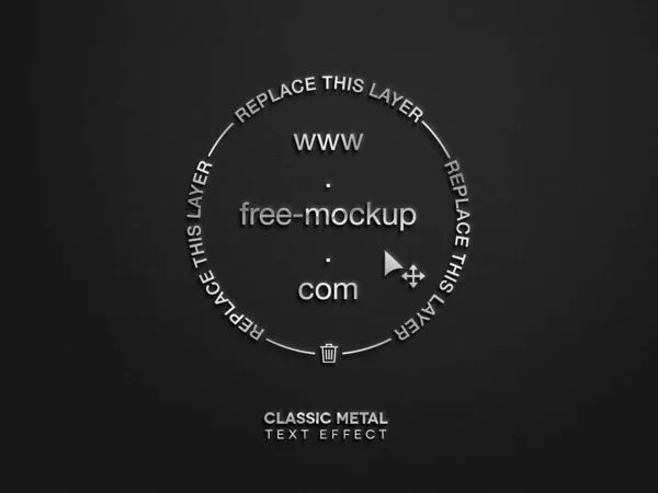 Metal logo mockup free text effect