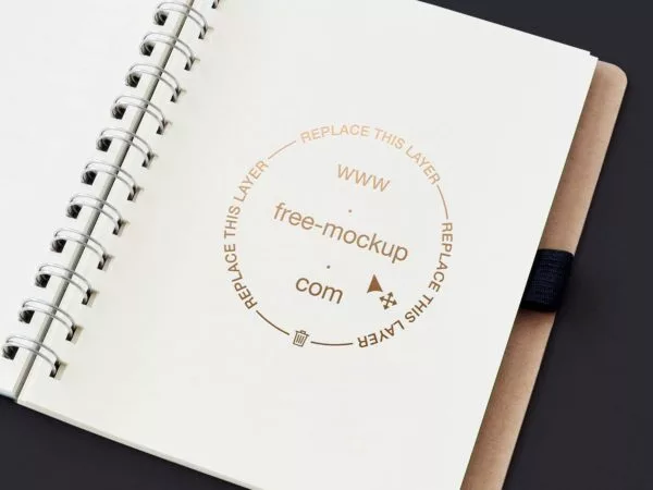 Open Notebook Paper Logo Mockup