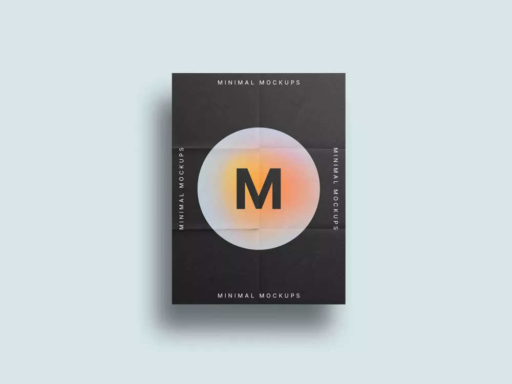 Paper mockup with folds