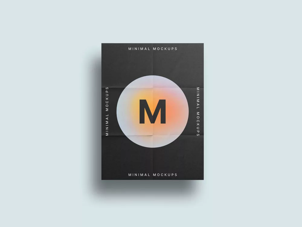Paper mockup with folds