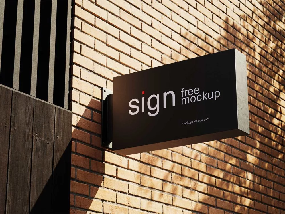 Rectangle shop sign mockup