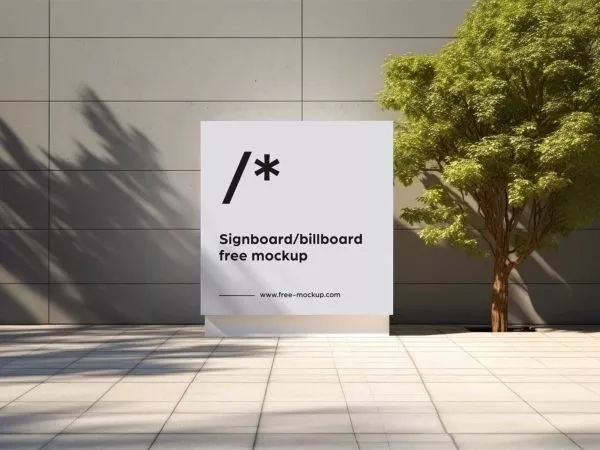 Square Signboard/Billboard Mockup