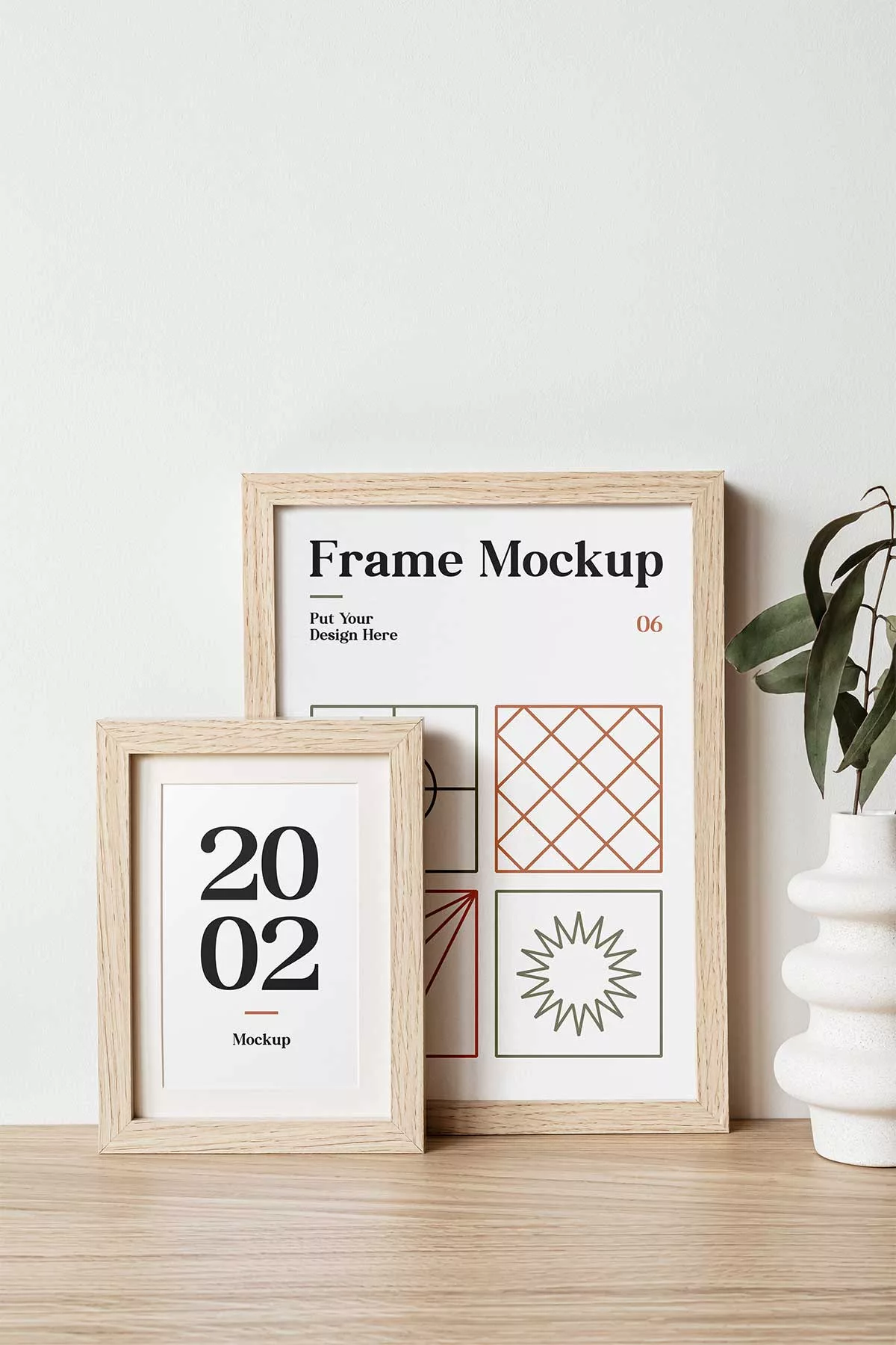 Two wood frames mockup (PSD)