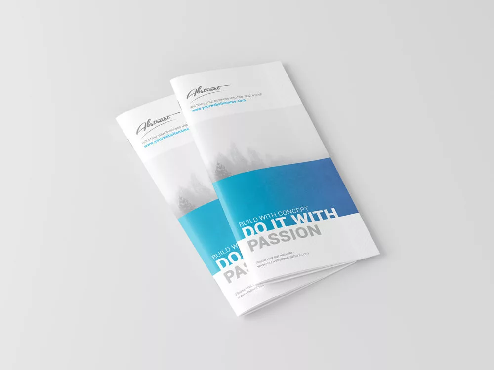 DL brochure free mockup (3 PSD scenes)