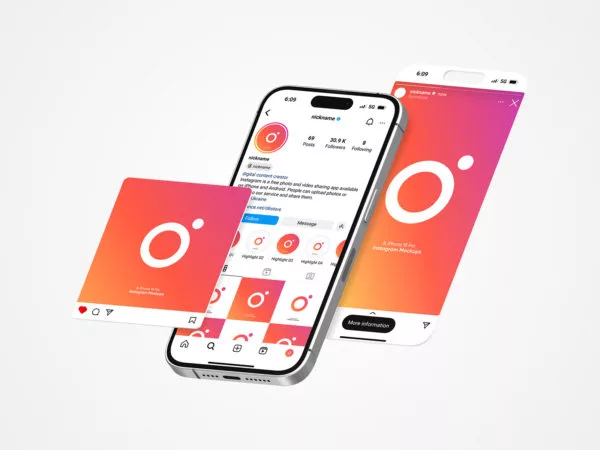 Instagram Mockup Branding iPhone 15 Pro