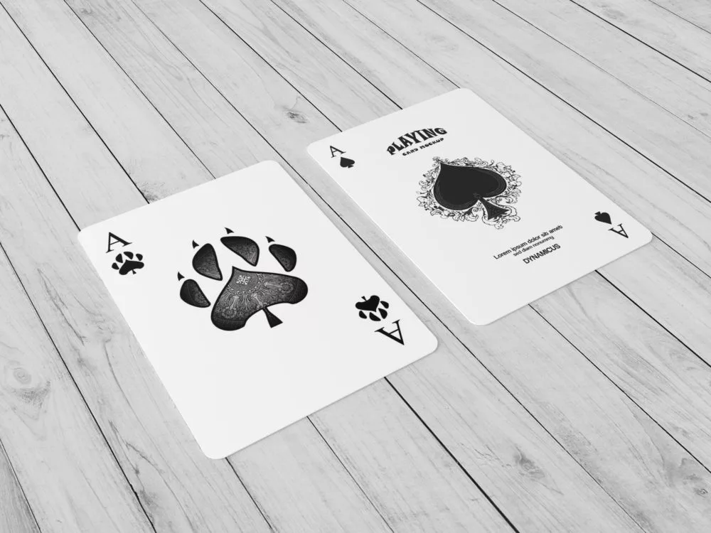 Free playing cards mockup