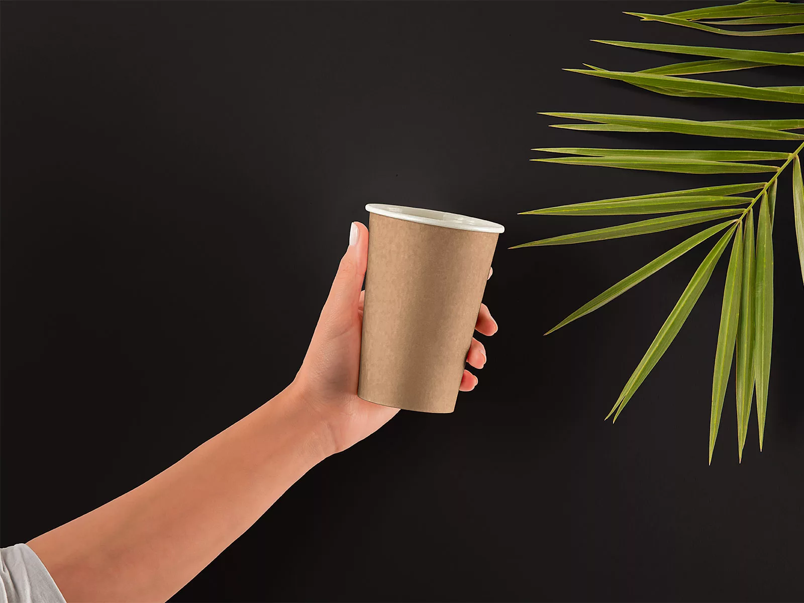 Hand Holding Paper Cup Mockup | The Free Mockup