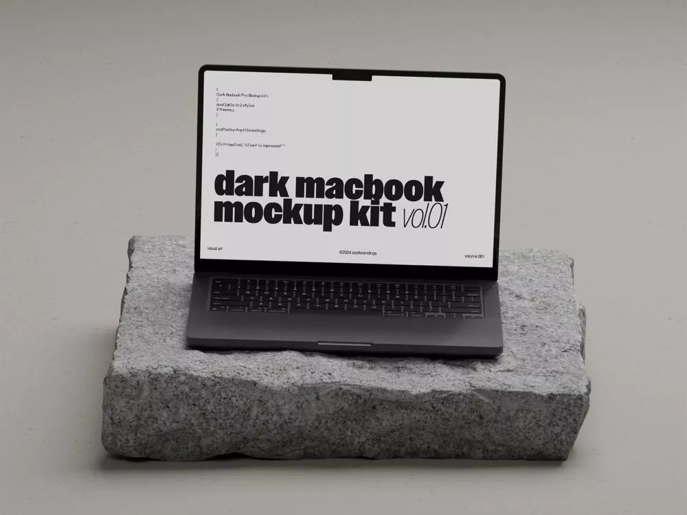 MacBook Pro free mockup – light & dark scenes