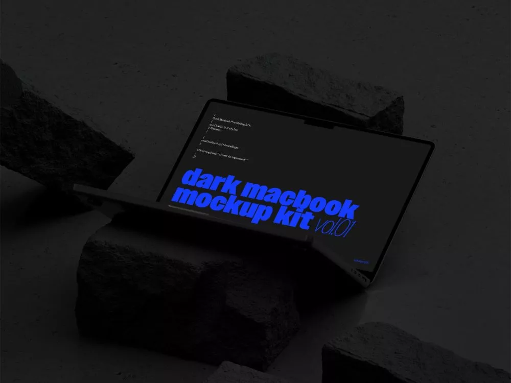MacBook Pro free mockup – light & dark scenes