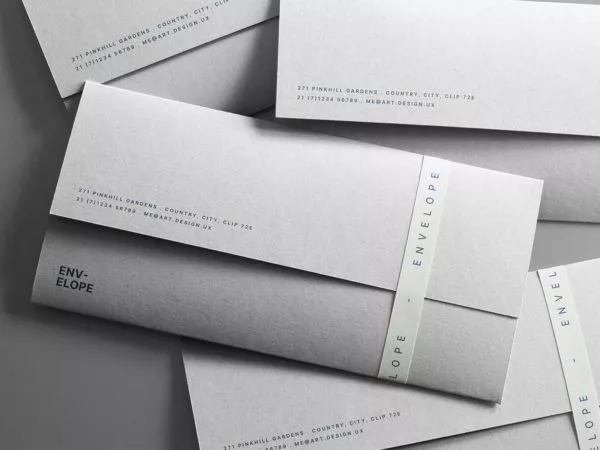 Scattered envelope mockup scene