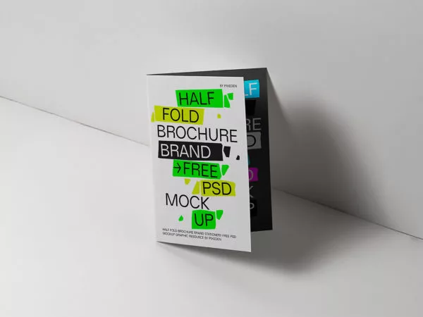Half-fold brochure mockup