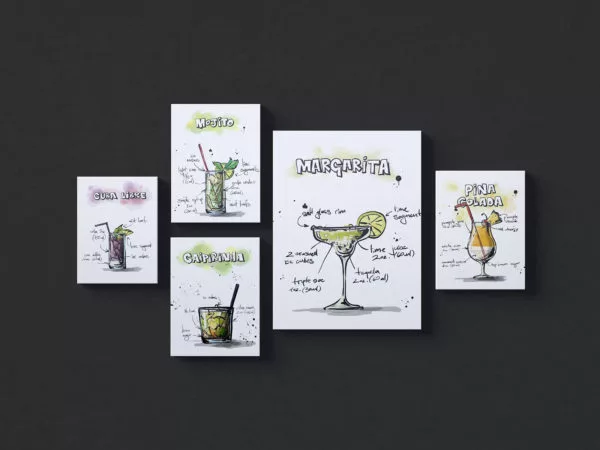 Multi grid picture frame mockup