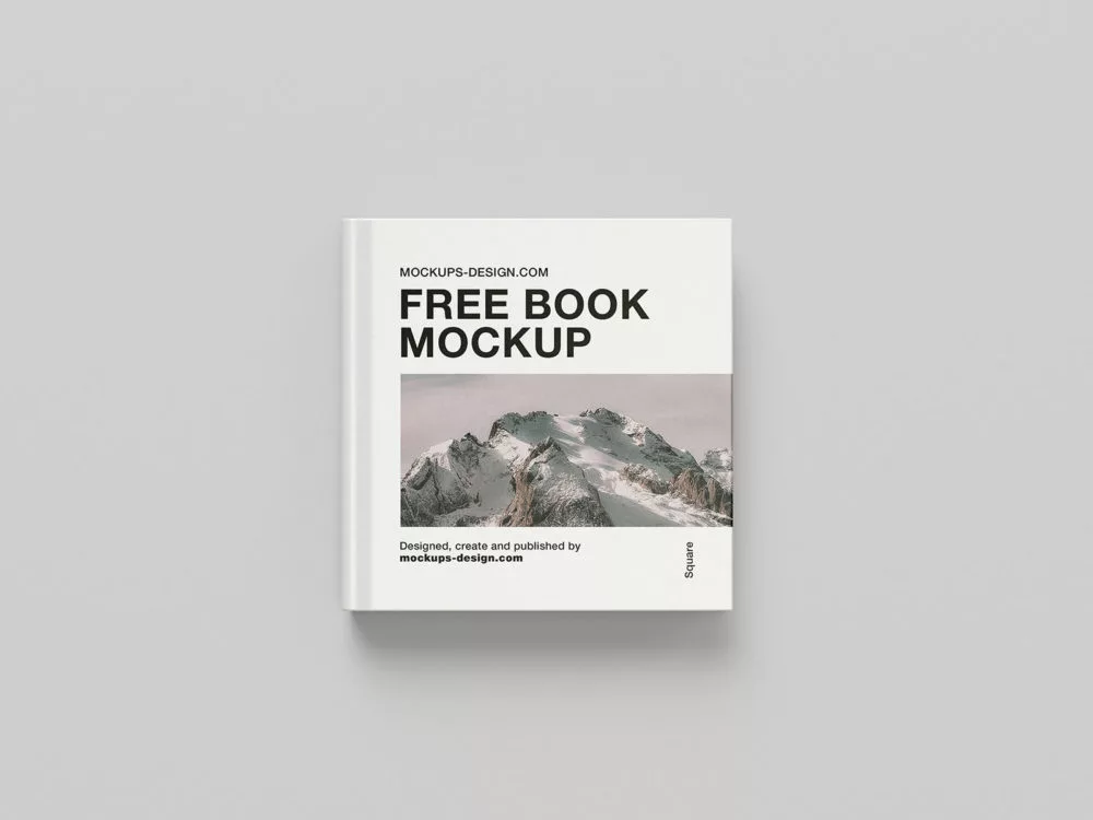 Square hardcover book mockup