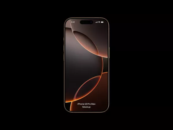 iPhone 16 Pro Max Free Mockup with Status Bar