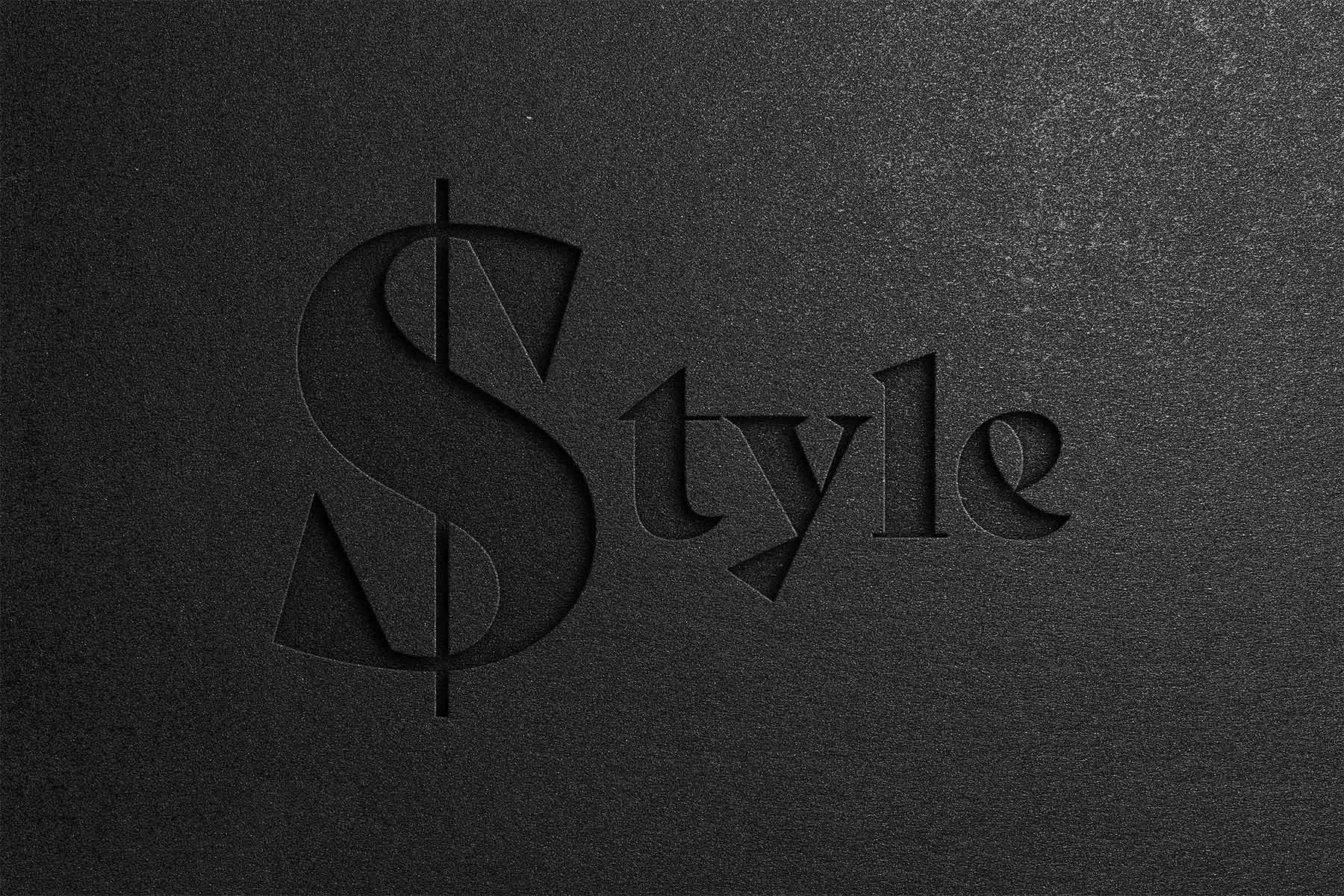 Dark Cutout Paper Logo Mockup