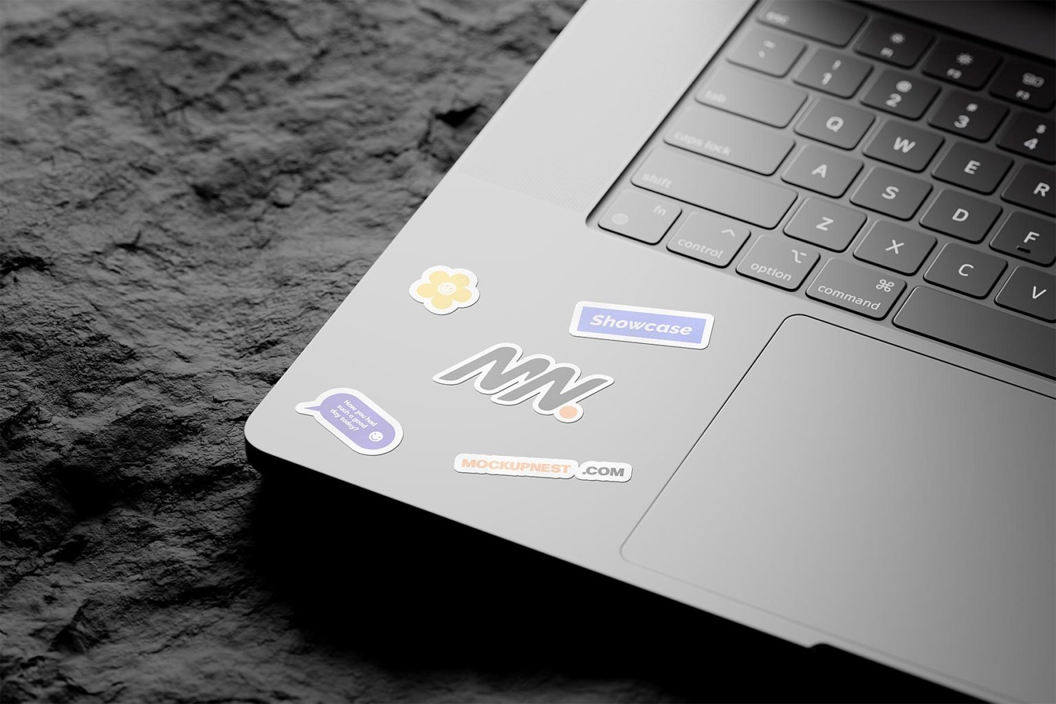 Sticker Mockup on a Laptop