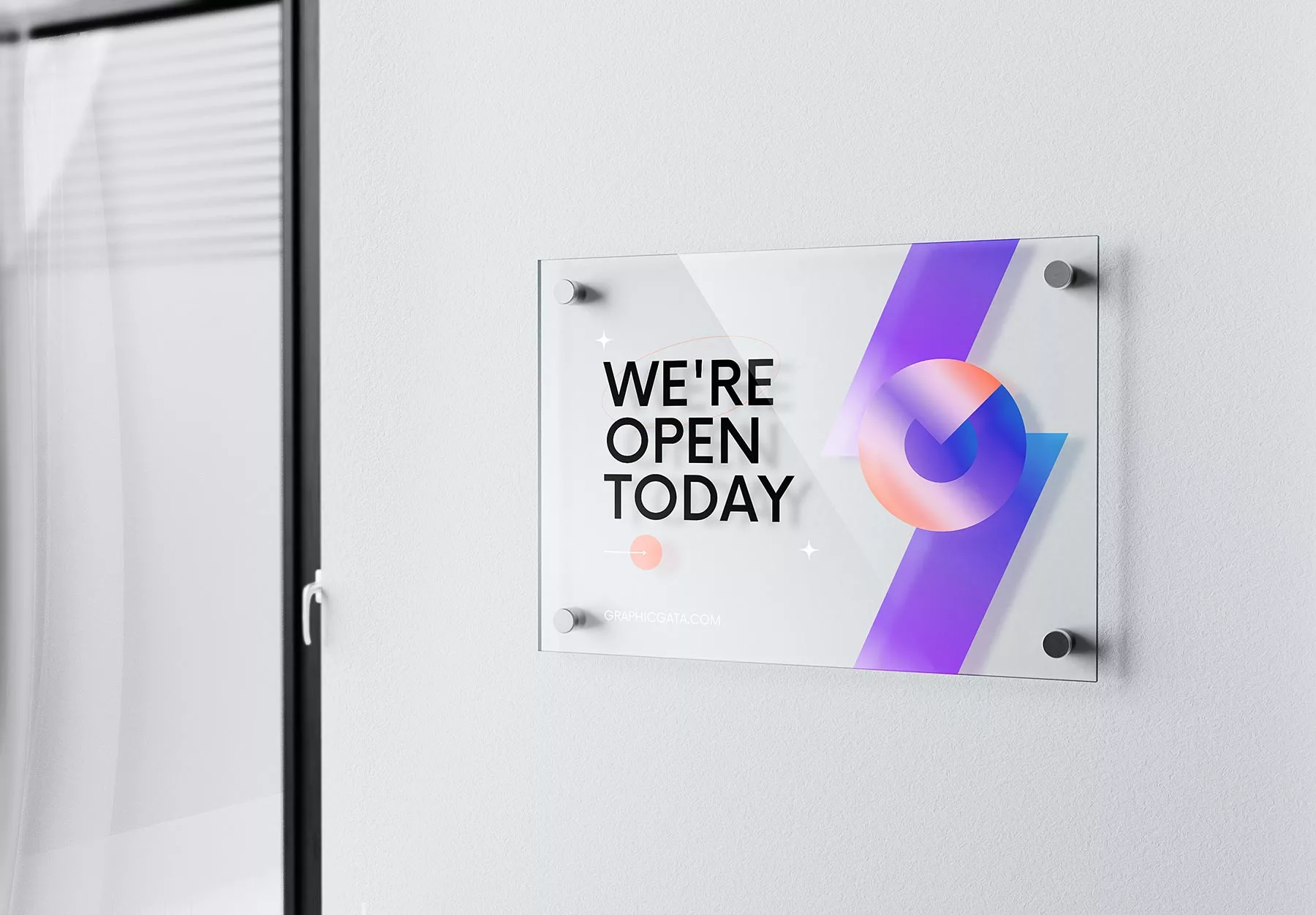 Glass Sign Logo Mockup