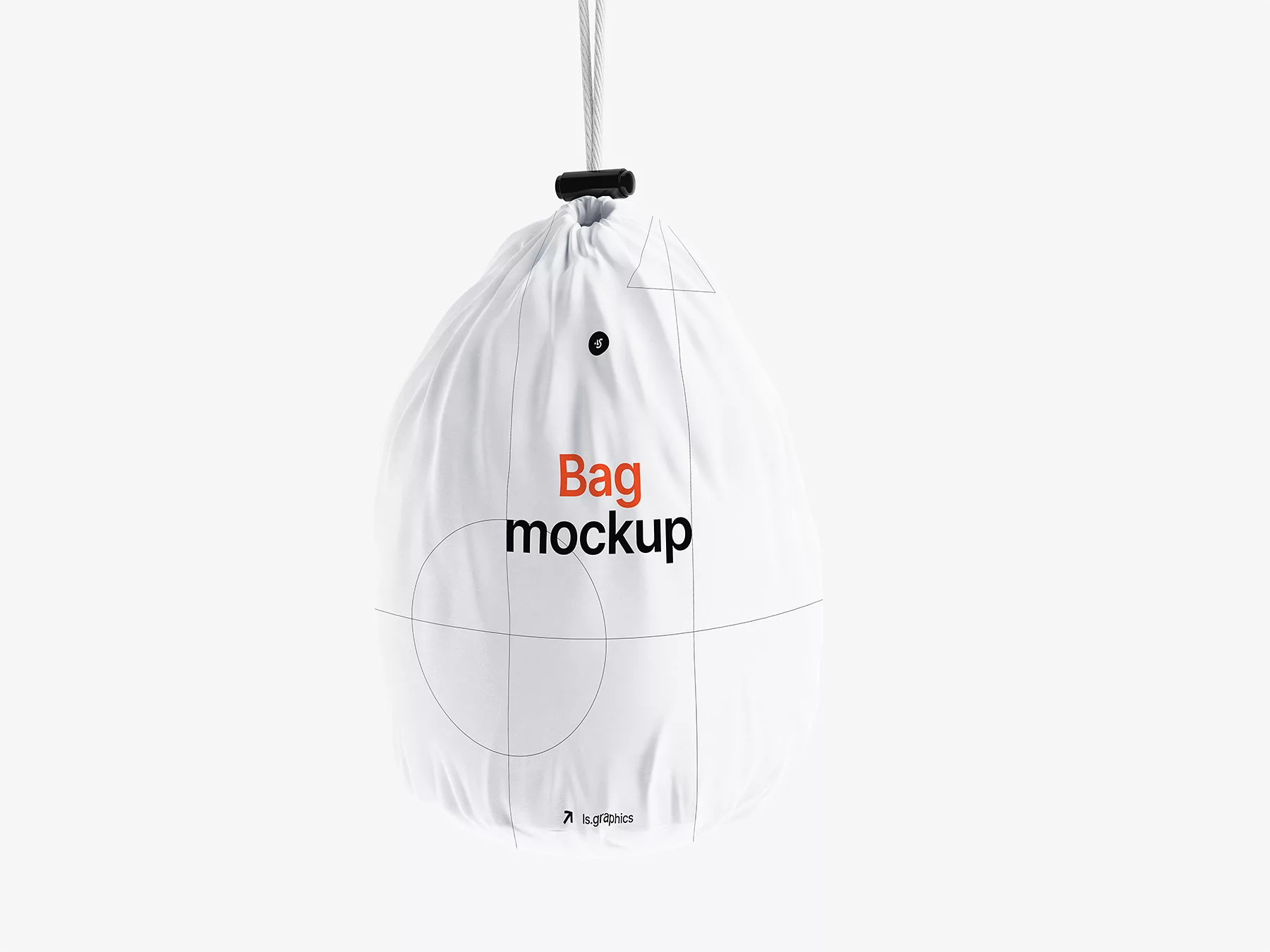 Hanging Cotton Drawstring Bag Mockup