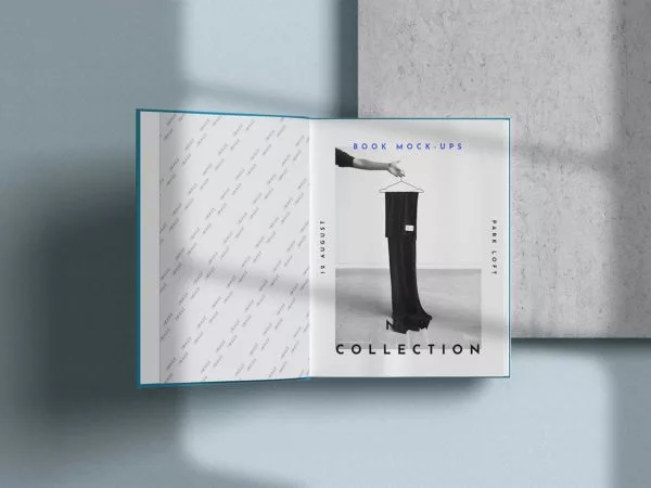 Hardcover Book Flyleaf & Title Page Mockup