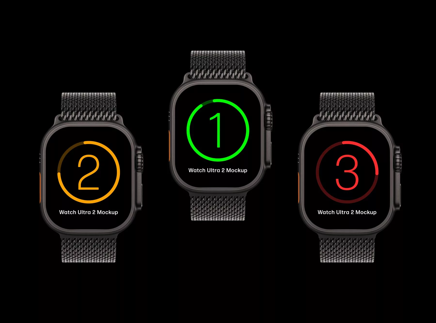 Multi Screen Apple Watch Ultra 2 Mockup