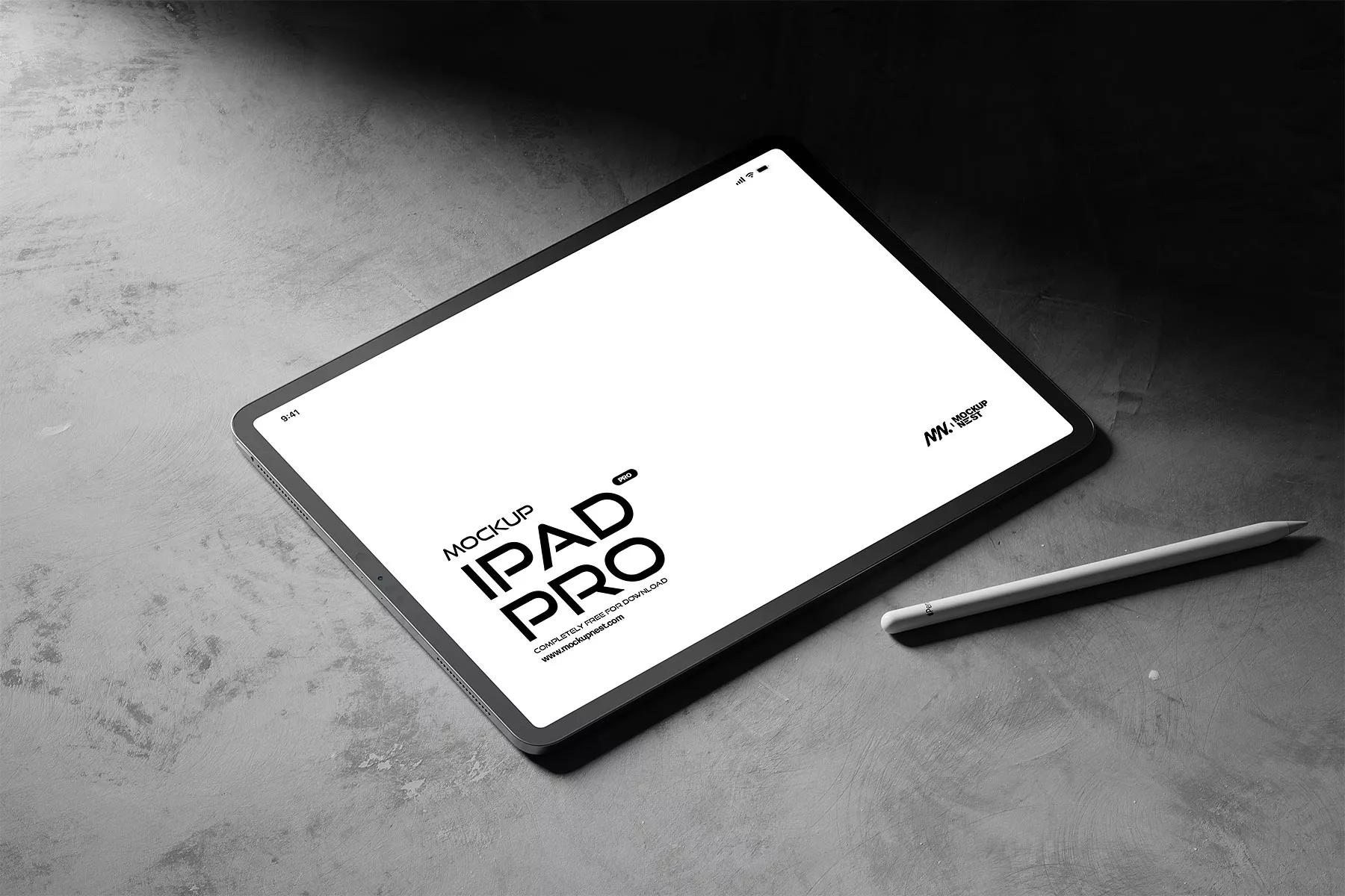 Apple iPad Pro Free Mockup with Pencil