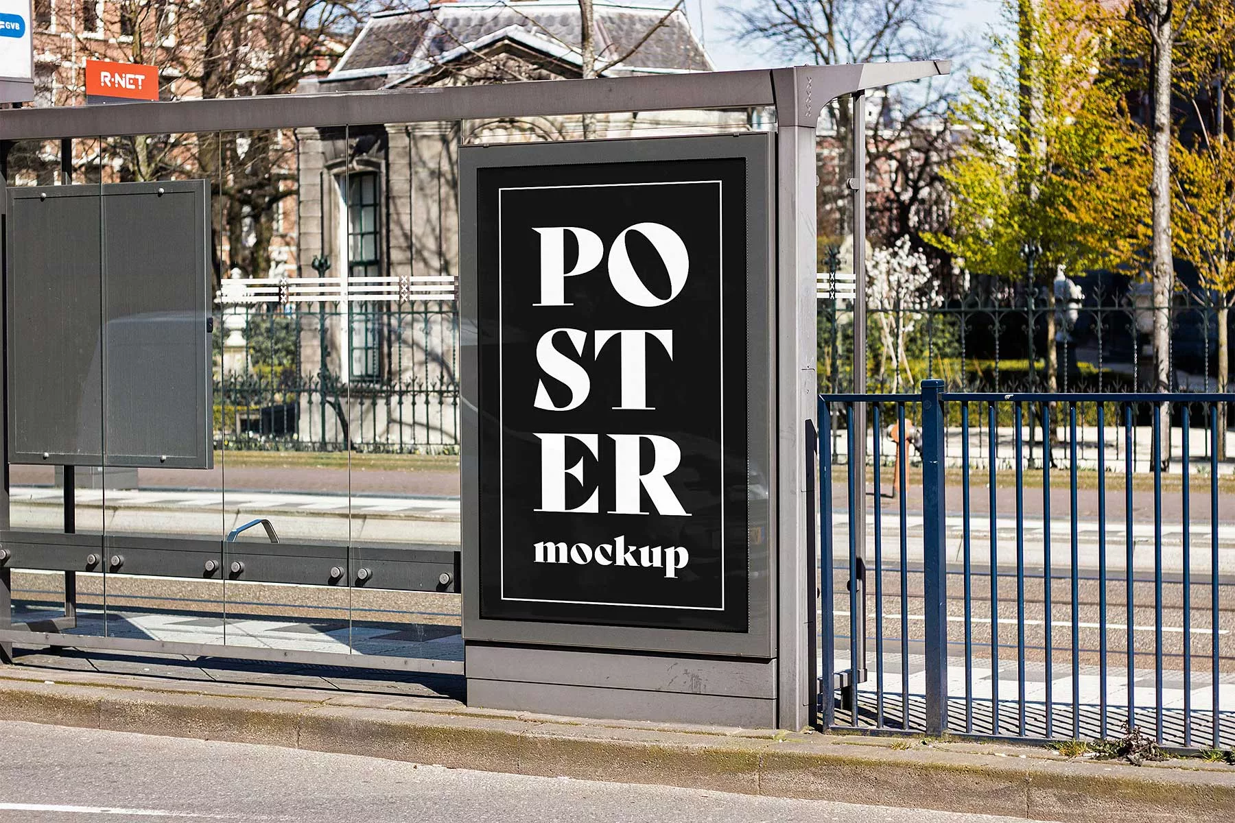 Bus Stop City Light Poster Mockup