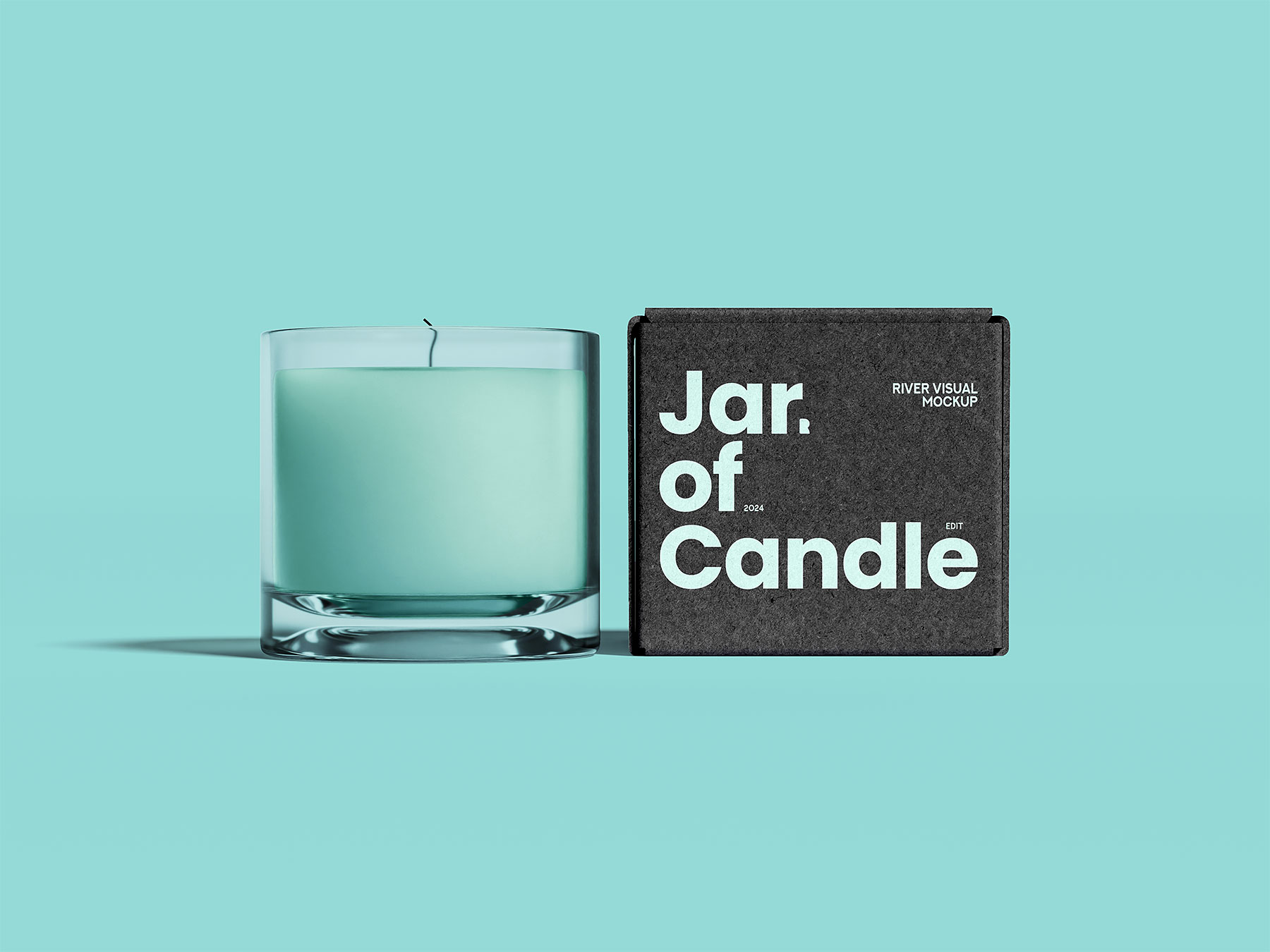 Candle Jar with Box Mockups