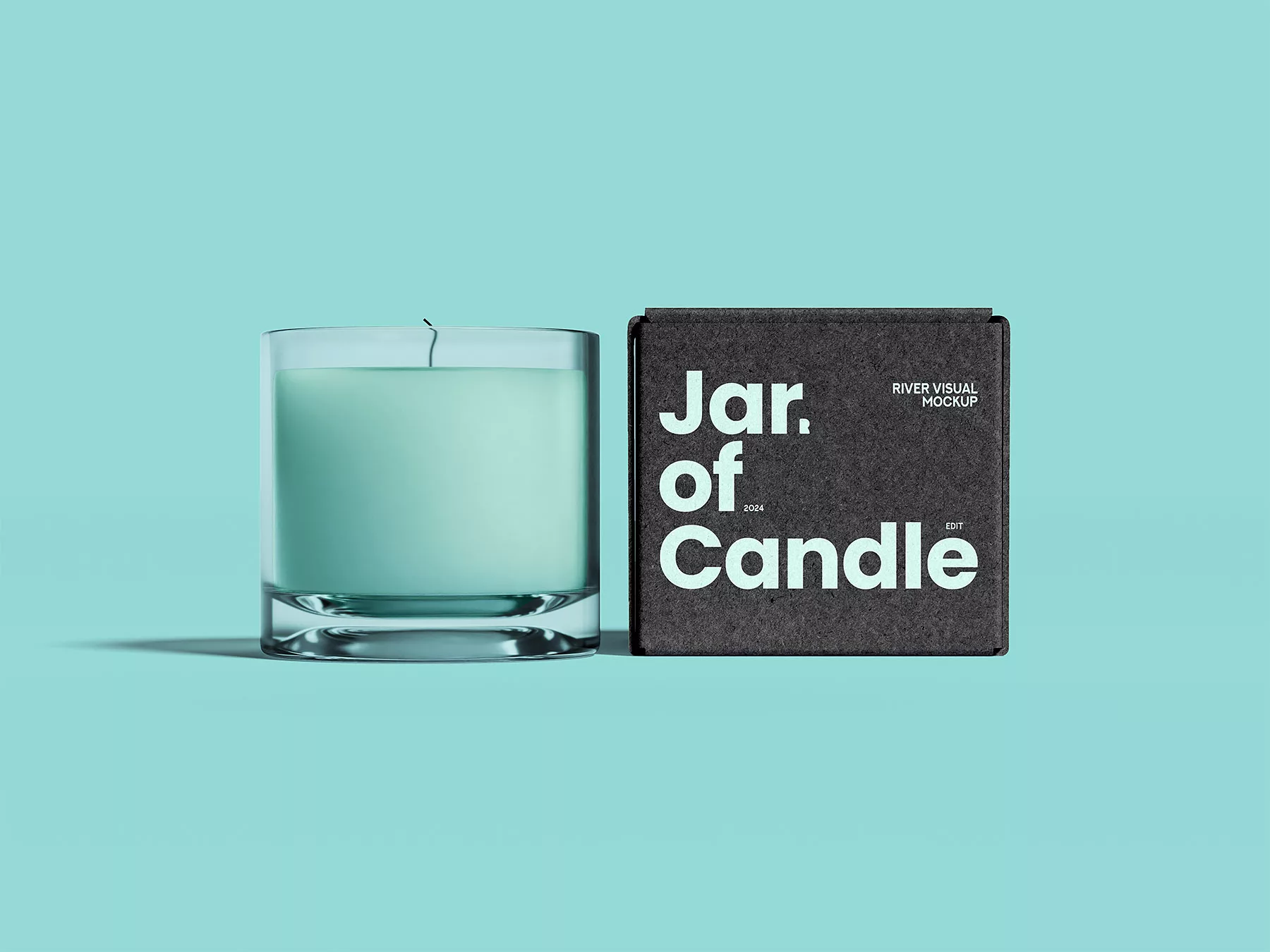 Candle Jar with Box Mockups