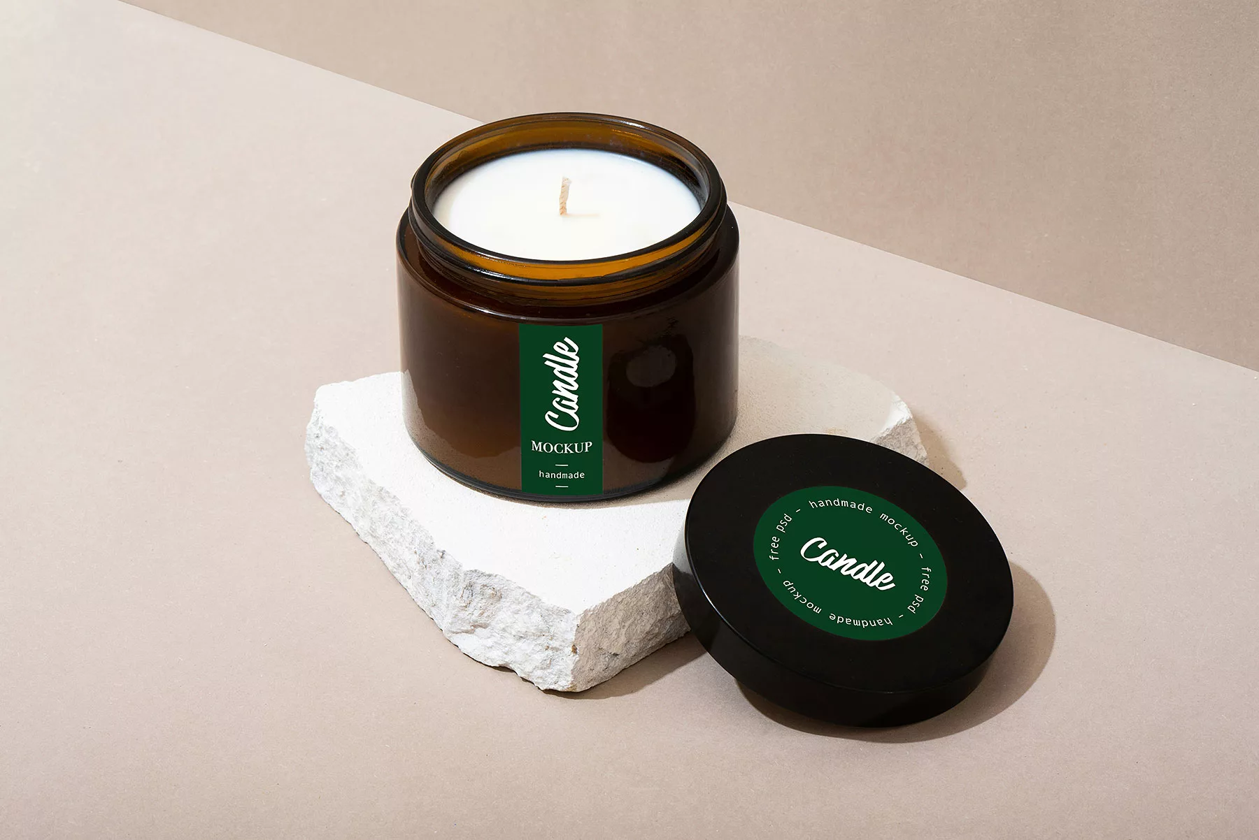 Candle Jar with Cap Mockup