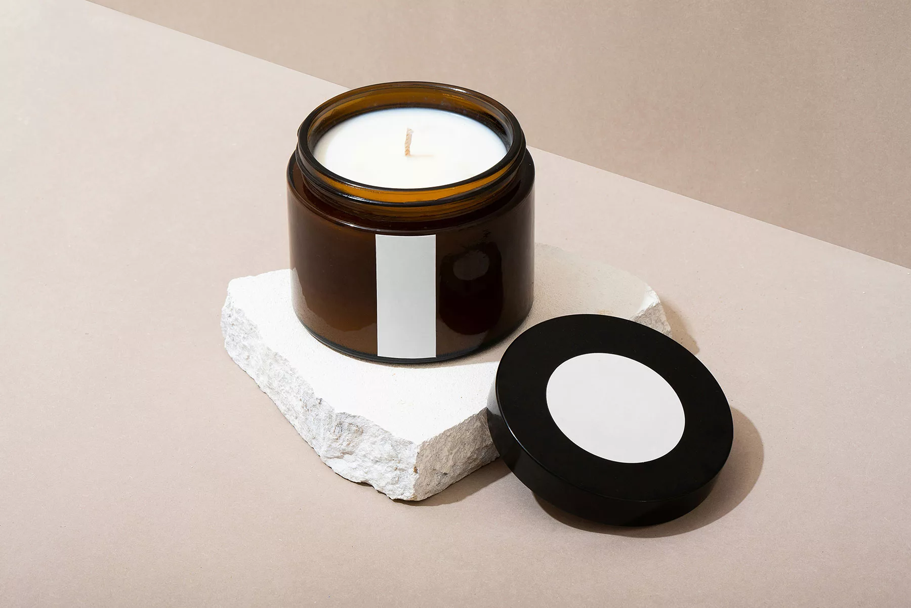 Candle Jar with Cap Mockup
