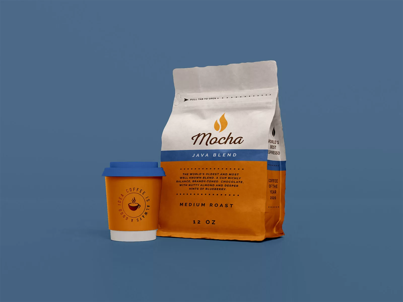 Coffee Bag & Paper Cup Mockup (PSD) | The Free Mockup