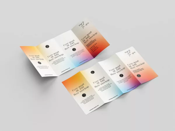 DL Quad-Fold Flyer Mockups