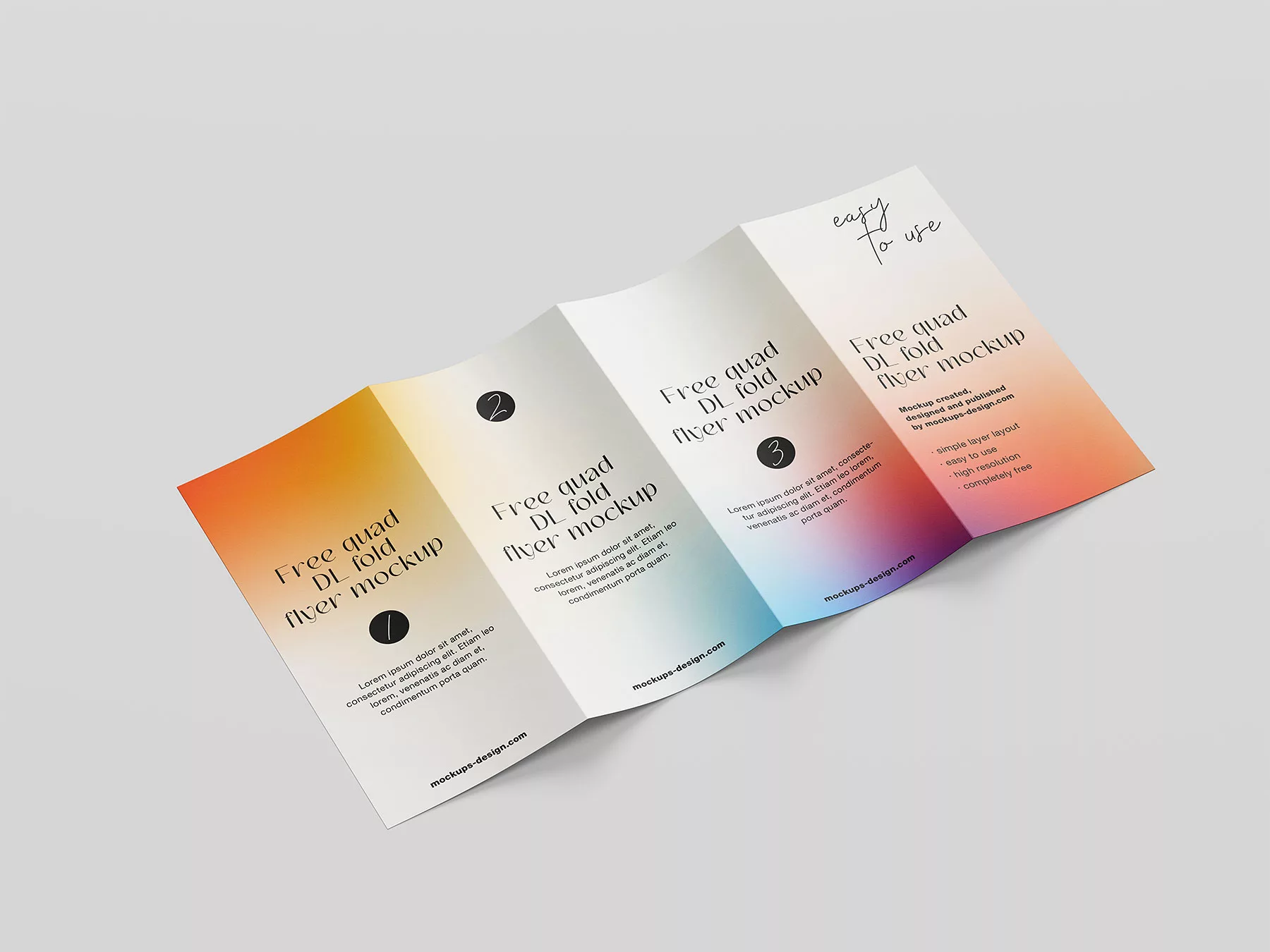 DL Quad-Fold Flyer Free Mockups