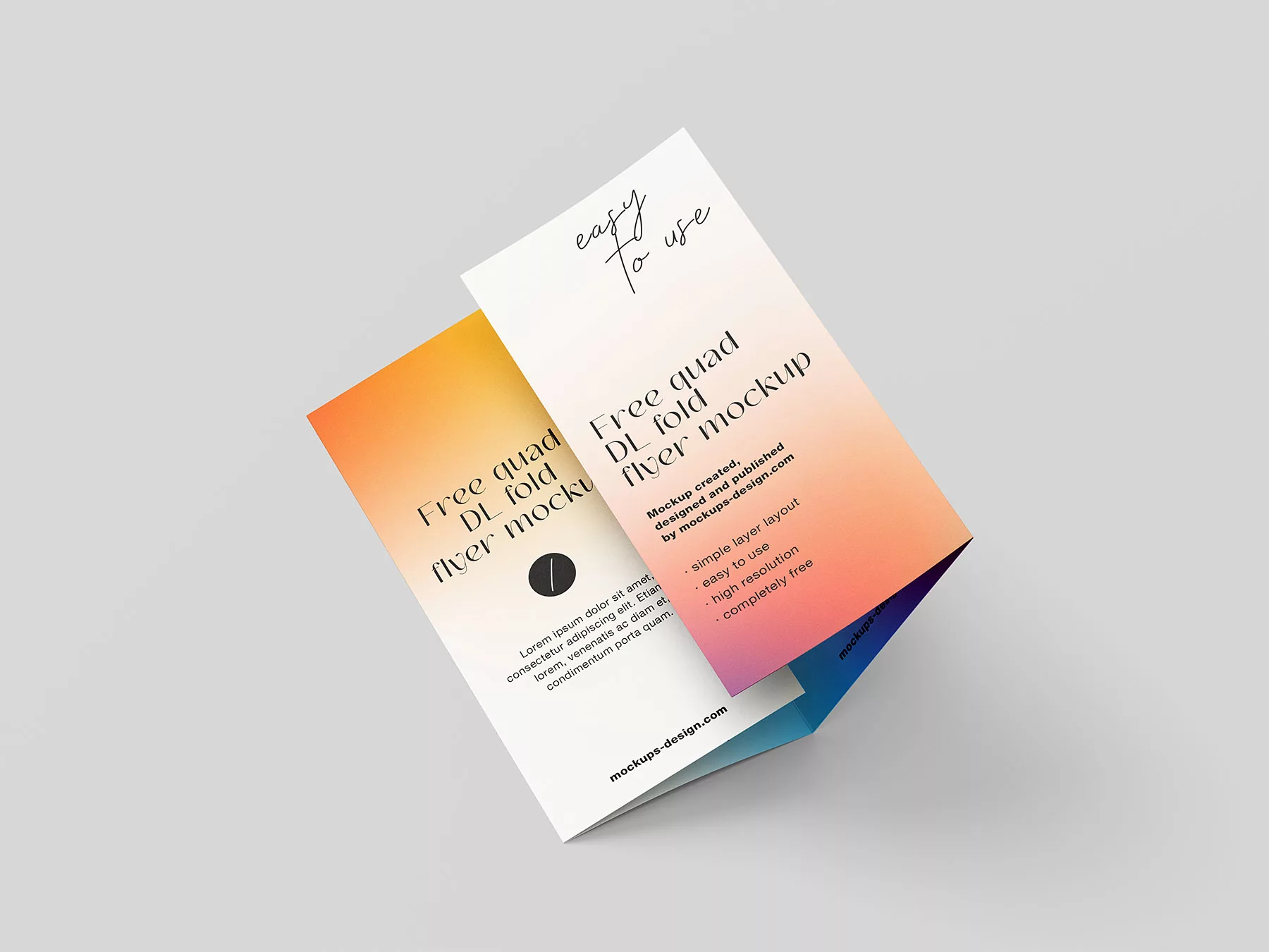 DL Quad-Fold Flyer Free Mockups